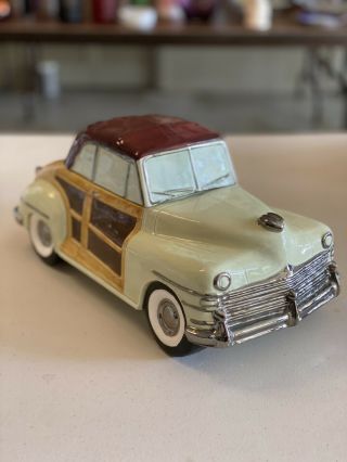 Vintage Cookie Jar Woody Automobile Car Omnibus Fitz & Floyd 1993 Near Rare