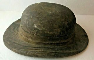 Vintage Brown Derby Hollywood Hat Shaped Cigarette Box Holder Wooden 1940 