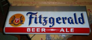 2 Sided Fitzgerald Beer & Ale Lighted Sign Troy York Brewing Cincinnati Old