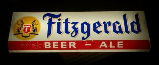 2 sided FITZGERALD Beer & Ale Lighted Sign Troy York Brewing Cincinnati OLD 2