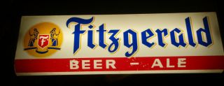 2 sided FITZGERALD Beer & Ale Lighted Sign Troy York Brewing Cincinnati OLD 3