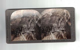 In The Heart Of Box Canyon Colorado Usa 1901 Real Photo Stereoview