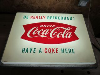 Vintage Coca - Cola Light Up Sign Soda Advertising Coke 14 X 19