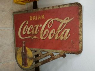 Authentic Vintage Coca - Cola Metal Business Sign - Vintage - Retro - Coke