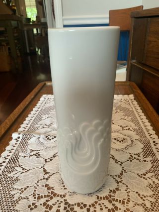 Vintage Thomas Germany/rosenthal White Porcelain Vase Tapio Wirkkala 8 " 304 - 20