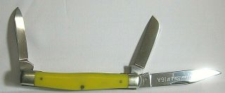 Queen Steel 16a Pocket Knife Made In Usa Creamy Yellow Handle 3 Blade