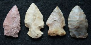 4 Lincoln County,  Kentucky Relics.  (projectile Points And Knife/scrapper)