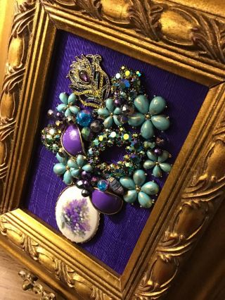 Mixed Media,  Handmade,  Ooak,  Vintage And Contemporary Jewelry Art Framed