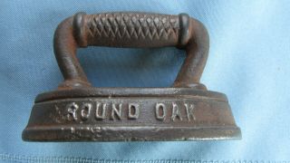 Miniature Round Oak Stoves & Ranges Cast Iron Sad Iron Advertisemen - 4.  0 X 2.  50