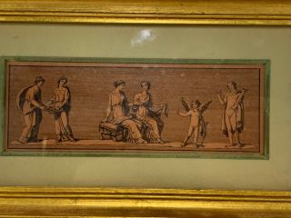 Vintage Possibly Antique Italian Neoclassical Style Framed Engraving 2