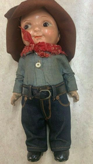 Buddy Lee Advertising Doll " Ride Em In Lee Rider Cowboy Jeans "