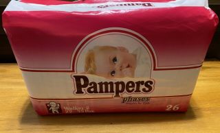 Vintage Diapers Pampers Phases For Girls Walker 2 1990s Plastic Backed Xl 2