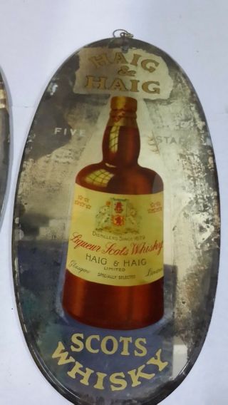 Rare Antique Vintage Old Collectible Glass With Haig & Haig Advertisement