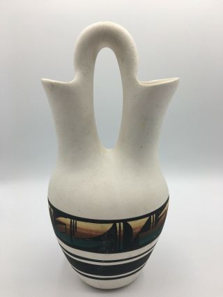 Vintage Native American Navajo Wedding Vase Handpainted By Lee -