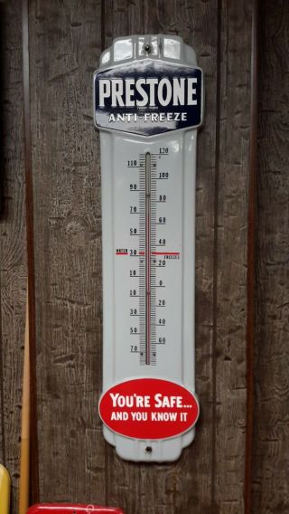Vintage Prestone Thermometer 9 1/4 " X 36 "
