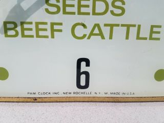 Vintage Pam Clock Co.  Pioneer Brand Seeds Beef Cattle Electric Wall Clock Sign 3