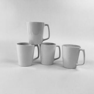 Vintage Centura By Corning Coffee Mugs Cups D Handles Set Of 4 White Ceramic