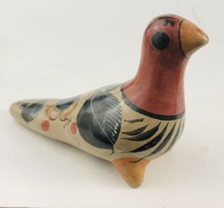Tonala Pottery Bird Vintage Hand Painted Mexican Folk Art Dove Clay Mencala Arte
