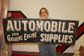 Large Automobile & Gasoline Engine Supplies Gas Station 48 " Metal Sign