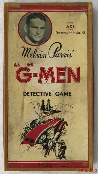 Parker Brothers Melvin Purvis " G " - Men Detective Game G Spin Wheel And Move Cards