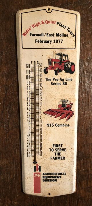 Ultra Rare Ih International Harvester Ridin High & Quiet Plant Tours Thermometer