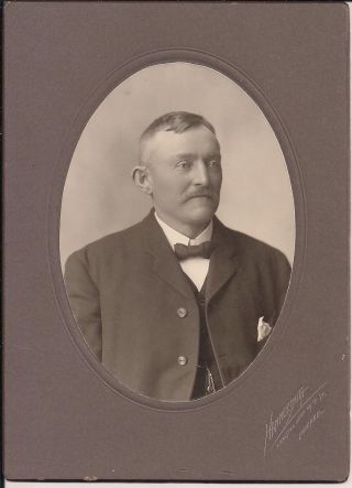 Photo Of Older Man W/ Mustache Well Dressed 1890 