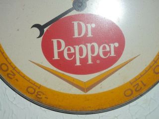 DR PEPPER 1963 Pam Clock Round THERMOMETER 12 