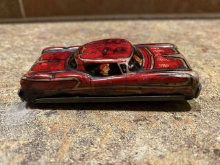 Vintage Made In Japan Red Coupe Friction Tin Litho Toy Car