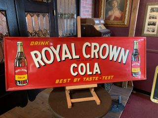 1949 Royal Crown Rc Cola 54 " Tin Advertising Sign " Watch Video "