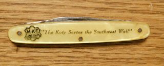 Rare Folding Pocket Knife Advertising M - K - T Railroad,  The Katy Southwest Well.