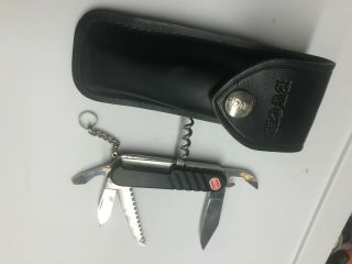 Buck Wenger Swiss Army Knife With Leather Pouch
