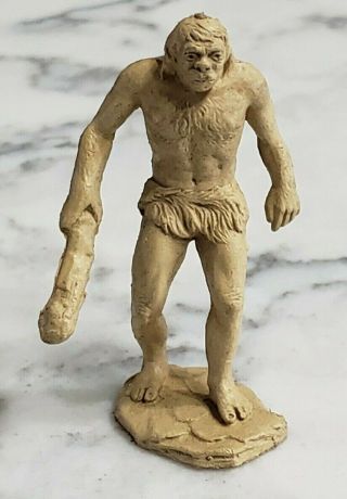 1960s Louis Marx Plastic Tan Colored Caveman Figure W/ Club