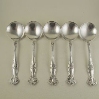 Vintage (1904) By 1847 Rogers Bros Set Of 5 Bouillon Spoons 5 3/8 " No Mono