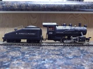 Vintage Ho Scale Mantua Pennsylvania 0 - 4 - 0 Steam Locomotive 99 With Tender