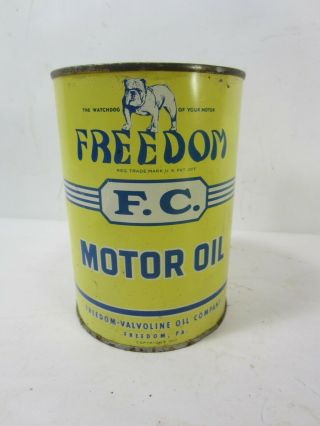 1947 Freedom - Valvoline Oil Co.  1 Qt.  Full Oil Can Freedom P.  A.