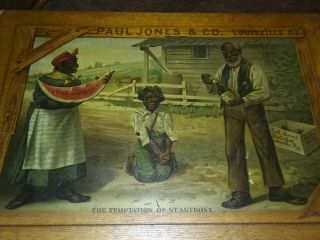 Very Rare Paul Jones Whiskey Oak Sign Circa 1901 Black Americana Louisville,  Ky