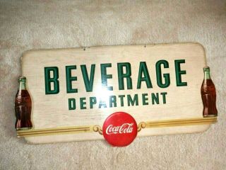1947 Niagara Litho Coca - Cola Advertising Sign 40x20 Rare Vintage Cardboard Sign