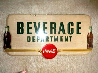 1947 Niagara Litho Coca - Cola Advertising Sign 40X20 Rare Vintage Cardboard SIGN 2