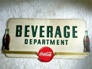 1947 Niagara Litho Coca - Cola Advertising Sign 40X20 Rare Vintage Cardboard SIGN 3
