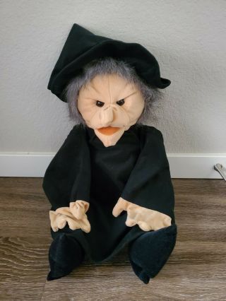 Rare Vintage Retired Folkmanis Folktails Witch Full Body Plush Halloween Puppet