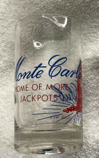 Vintage Monte Carlo Club Casino Las Vegas,  Nevada Vintage Slot Logo Glass
