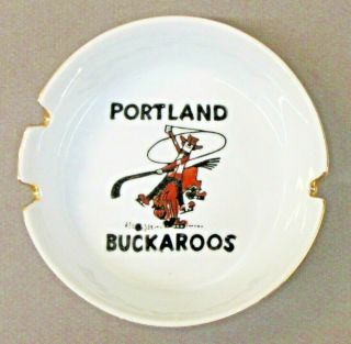 Vintage Portland Buckaroos Ceramic Ash Tray Ashtray Western Hockey League Whl