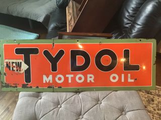 Flying A Tydol Motor Oil Porcelain Vintage Sign