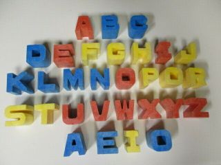 Vintage 1971 Mattel Tuff Stuff Alphabet Letter Blocks 30 Piece Complete Set