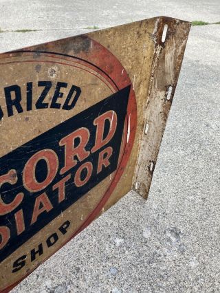 Vintage McCord Radiator Authorized Shop Sign Rare Flanged Double Sided 1950s 3