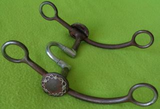 Quality Vintage Western Horse Show Bit Correction Mouth Barbedwire Concho Nr