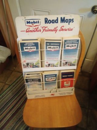 Mobil Road Maps Map rack,  stand.  maps, 2