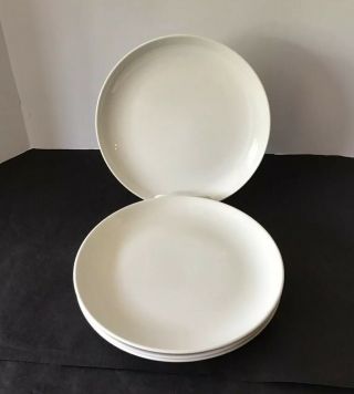 4 Vtg Mcm Russel Wright White 10” Dinner Plates Casual Iroquois China