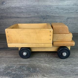 Vintage Community Playthings Rifton N.  Y.  Solid Wood Handmade Toy Dump Truck Vtg