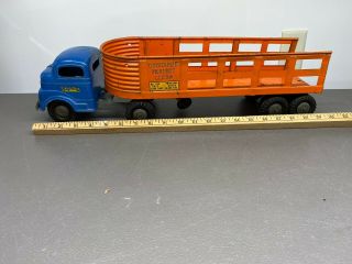 Vintage Structo Toys Overland Freight Lines Truck And Trailer Blue / Orange